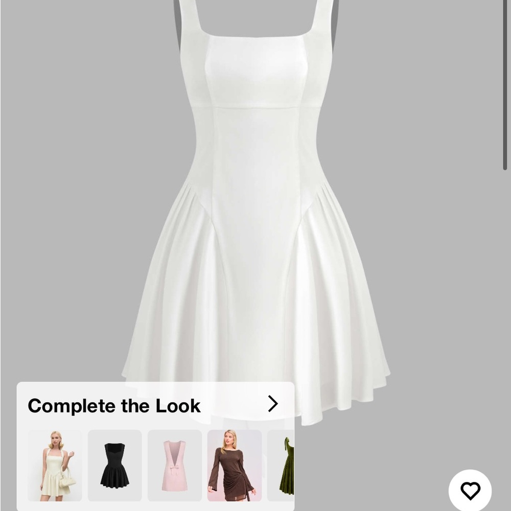 Cider Satin Square Neck Solid Ruffle Knotted Mini… - image 1